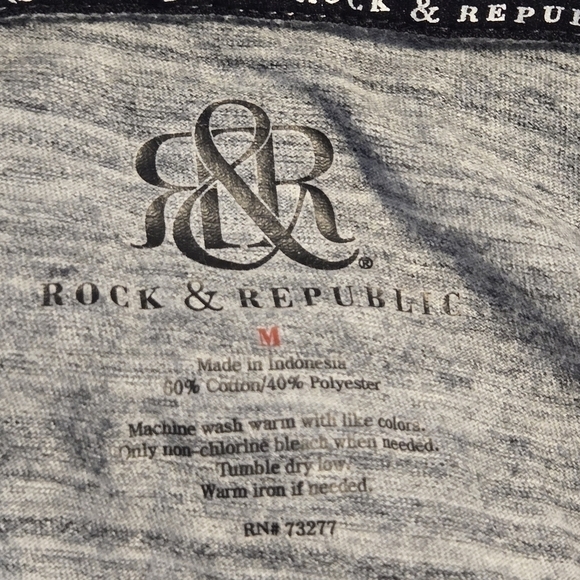 ROCK & REPUBLIC Mens Heather Gray Preppy Polo Shirt Size Medium - Picture 5 of 5